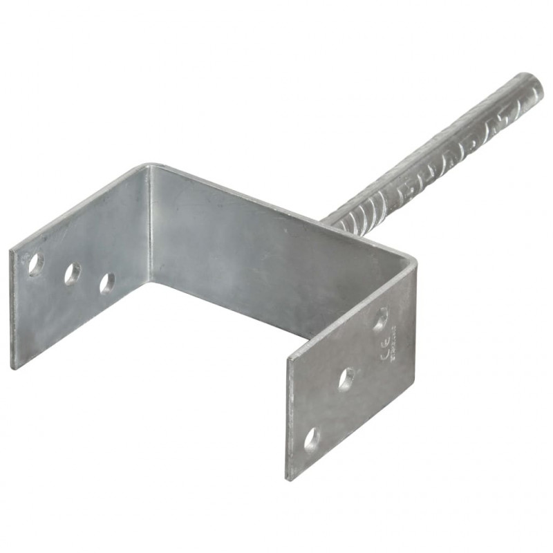 Kotwy do słupków, 6 szt., srebrne, 14 x 6 x 30 cm, stal