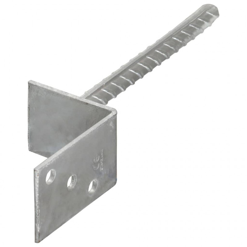 Kotwy do słupków, 6 szt., srebrne, 8x6x30 cm, stal