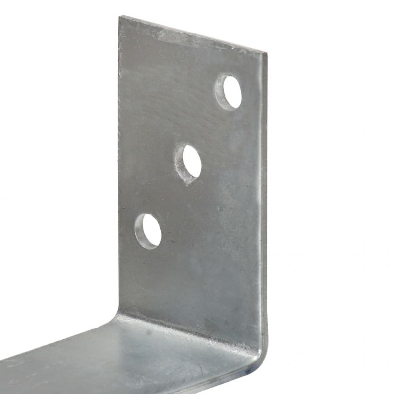 Kotwy do słupków, 6 szt., srebrne, 8x6x30 cm, stal