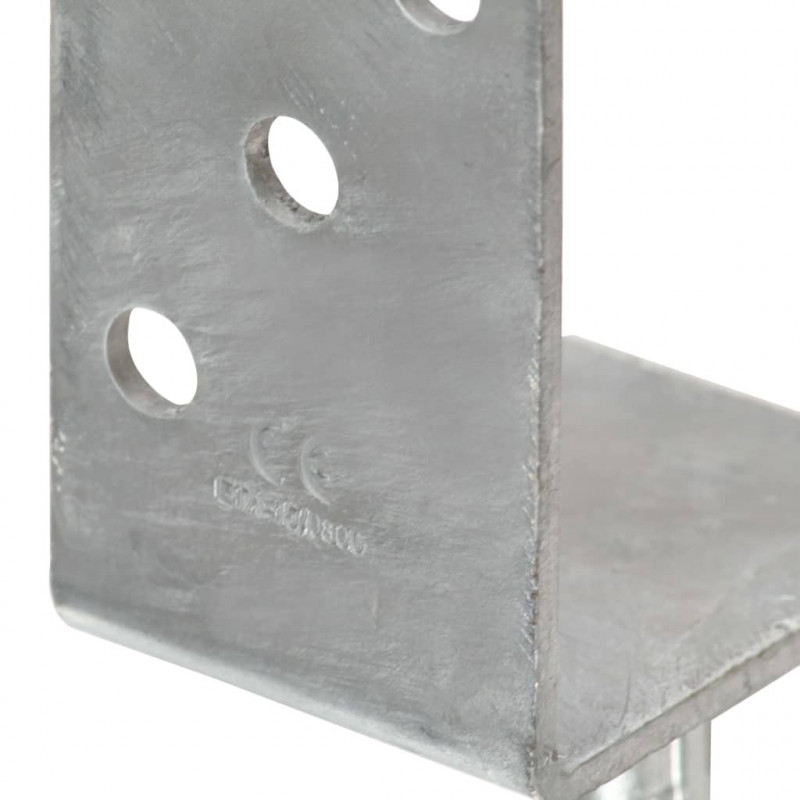 Kotwy do słupków, 6 szt., srebrne, 8x6x30 cm, stal