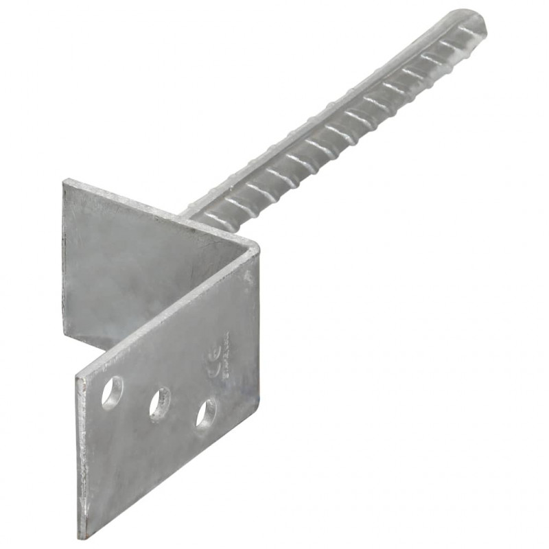Kotwy do słupków, 12 szt., srebrne, 8x6x30 cm, stal