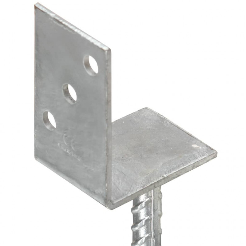 Kotwy do słupków, 12 szt., srebrne, 8x6x30 cm, stal