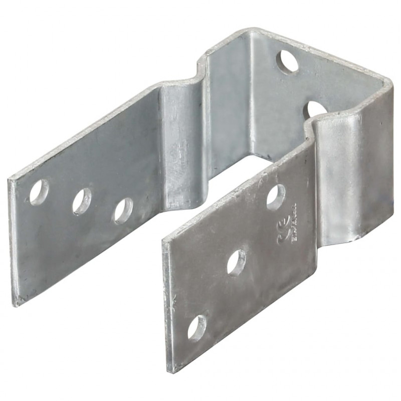Kotwy do słupków, 6 szt., srebrne, 7 x 6 x 15 cm, stal