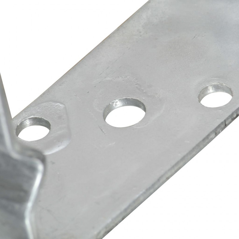Kotwy do słupków, 6 szt., srebrne, 7 x 6 x 15 cm, stal
