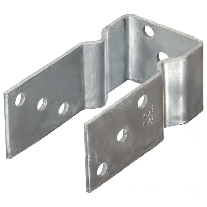 Kotwy do słupków, 6 szt., srebrne, 8 x 6 x 15 cm, stal