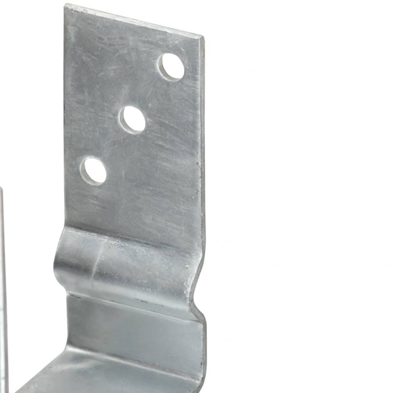 Kotwy do słupków, 12 szt., srebrne, 8x6x15 cm, stal