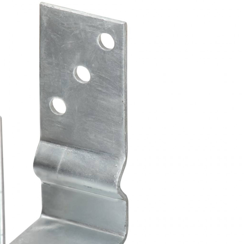 Kotwy do słupków, 6 szt., srebrne, 9 x 6 x 15 cm, stal