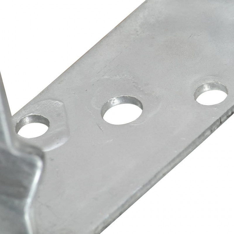 Kotwy do słupków, 6 szt., srebrne, 9 x 6 x 15 cm, stal