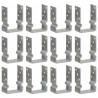 Kotwy do słupków, 12 szt., srebrne, 10x6x15 cm, stal