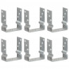 Kotwy do słupków, 6 szt., srebrne, 12 x 6 x 15 cm, stal