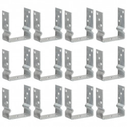 Kotwy do słupków, 12 szt., srebrne, 12x6x15 cm, stal