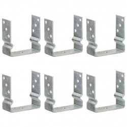 Kotwy do słupków, 6 szt., srebrne, 14 x 6 x 15 cm, stal