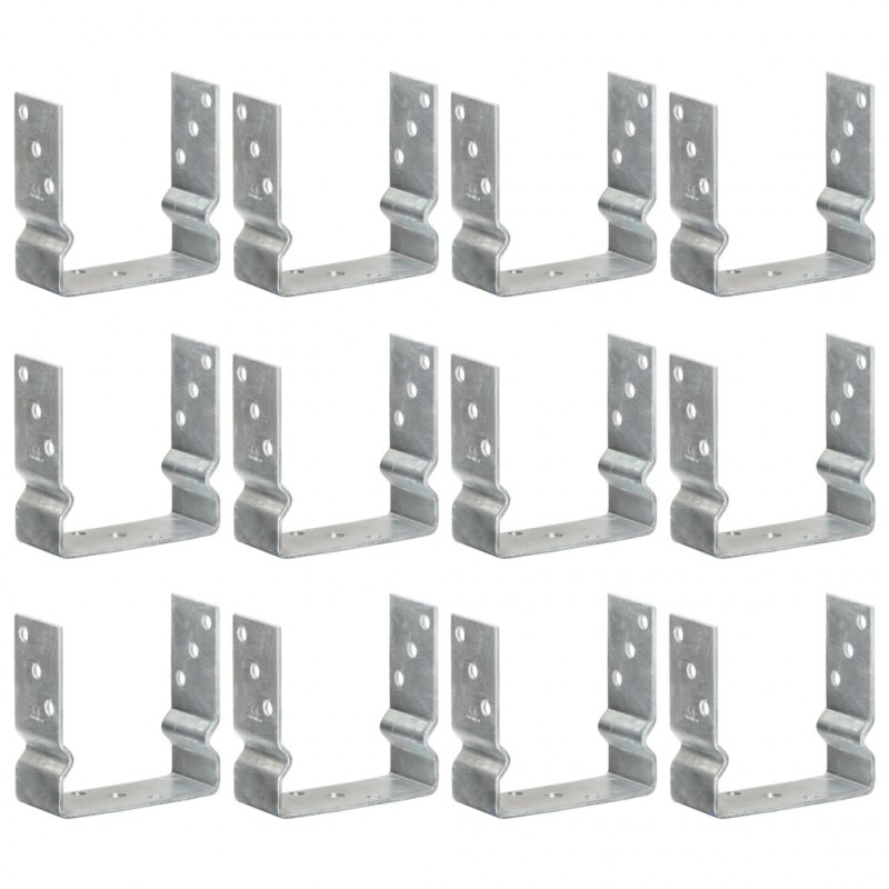 Kotwy do słupków, 12 szt., srebrne, 14x6x15 cm, stal