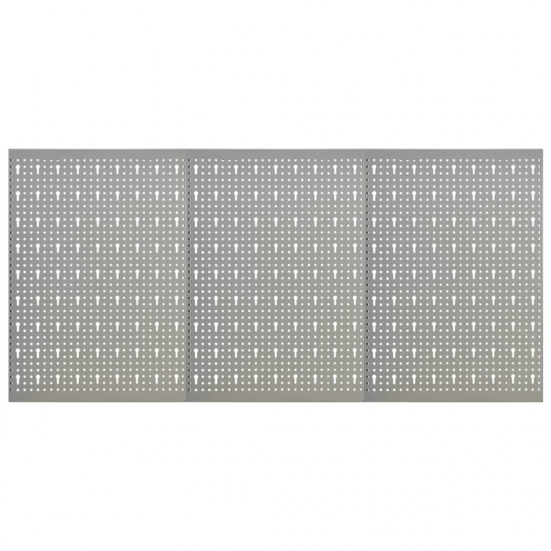 Ścienne płyty perforowane, 3 szt., 40x58 cm, stal