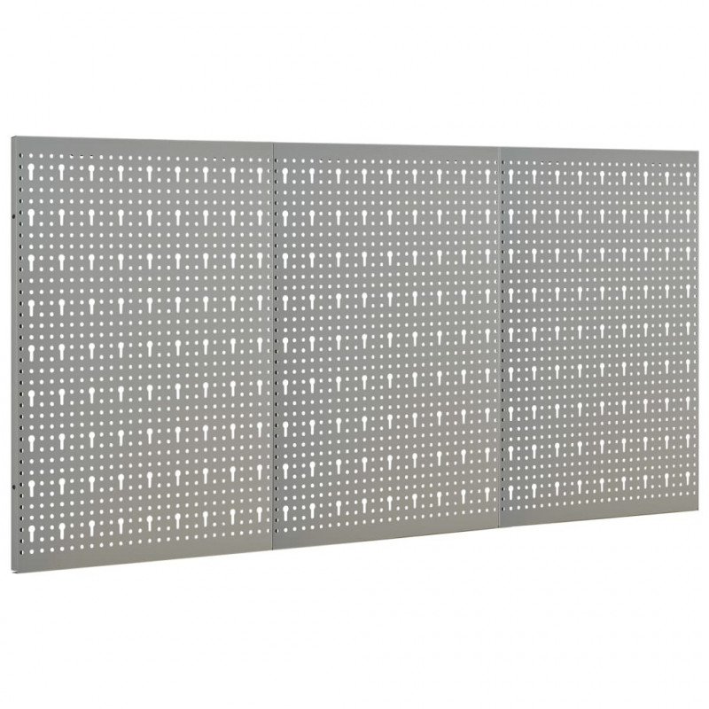 Ścienne płyty perforowane, 3 szt., 40x58 cm, stal