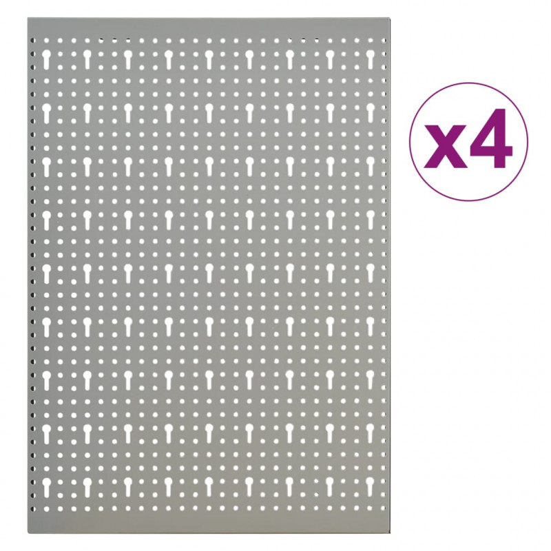Ścienne płyty perforowane, 4 szt., 40x58 cm, stal