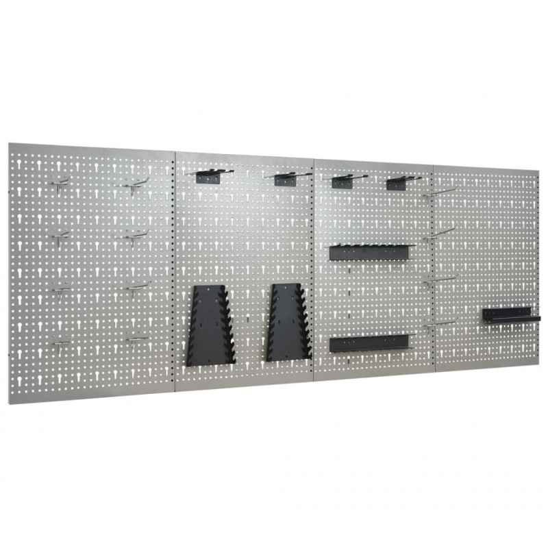 Ścienne płyty perforowane, 4 szt., 40x58 cm, stal