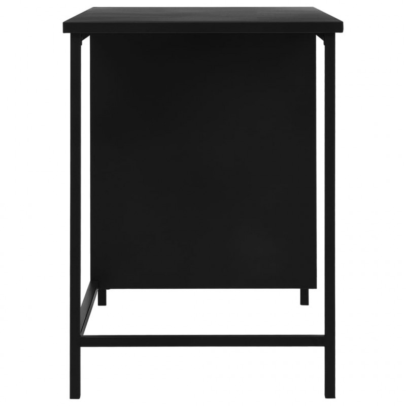 Biurko w stylu industrialnym, czarne, 120 x 55 x 75 cm, stal