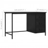 Biurko w stylu industrialnym, czarne, 120 x 55 x 75 cm, stal