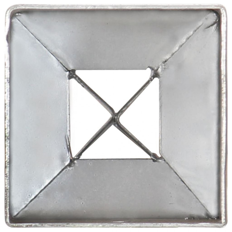 Kołki gruntowe, 2 szt., srebrne, 7x7x90 cm, stal galwanizowana