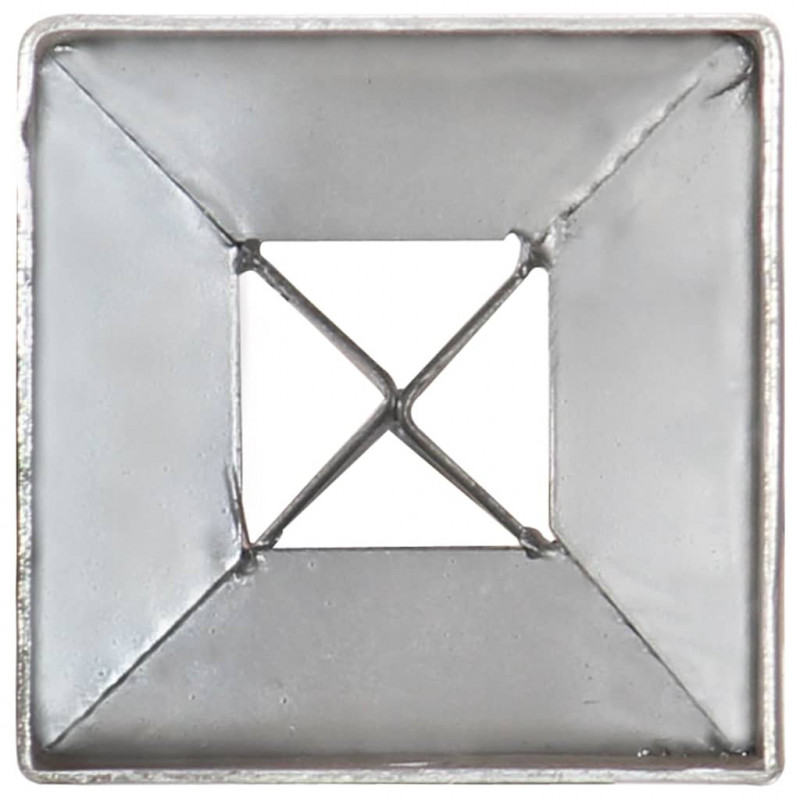 Kołki gruntowe, 6 szt., srebrne, 7x7x90 cm, stal galwanizowana