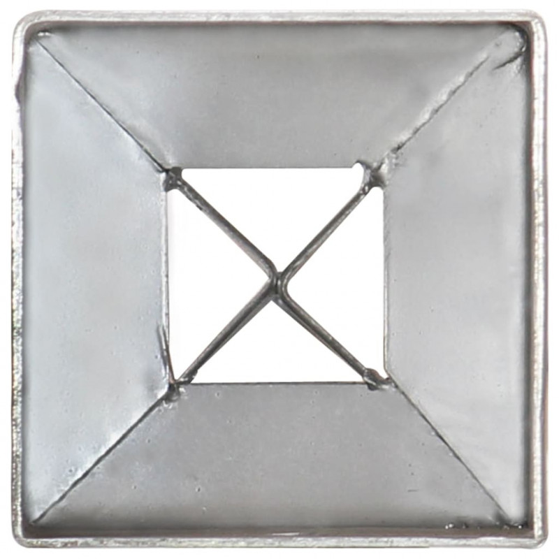 Kołki gruntowe, 12 szt., srebrne, 7x7x90 cm, stal galwanizowana