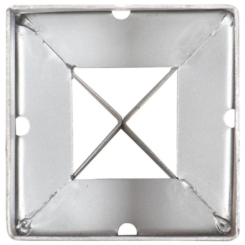Kołki gruntowe, 12 szt., srebrne, 9x9x75 cm, stal galwanizowana