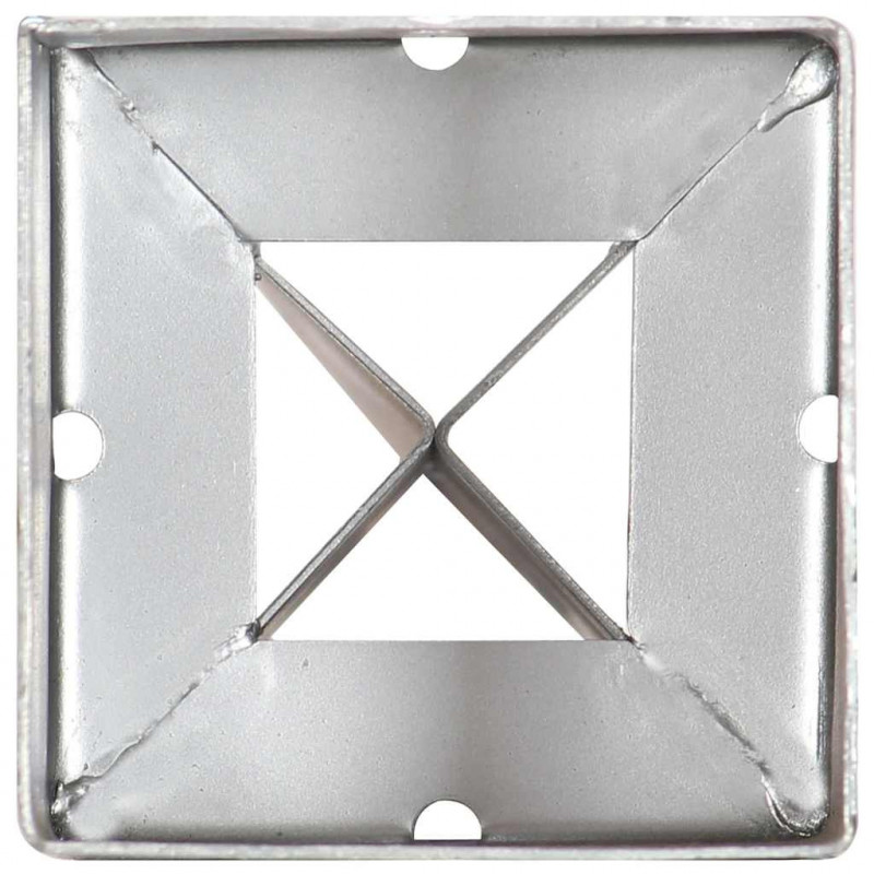 Kołki gruntowe, 6 szt., srebrne, 9x9x90 cm, stal galwanizowana