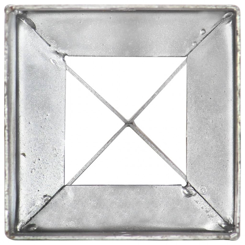 Kołki gruntowe, 12 szt., srebrne, 10x10x76 cm, stal