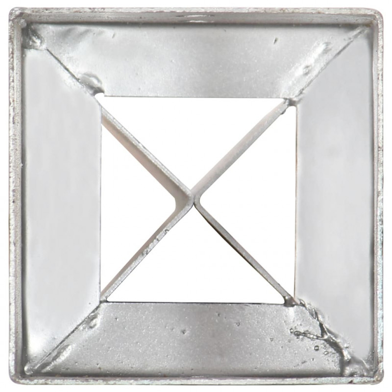 Kołki gruntowe, 2 szt., srebrne, 12x12x89 cm, stal