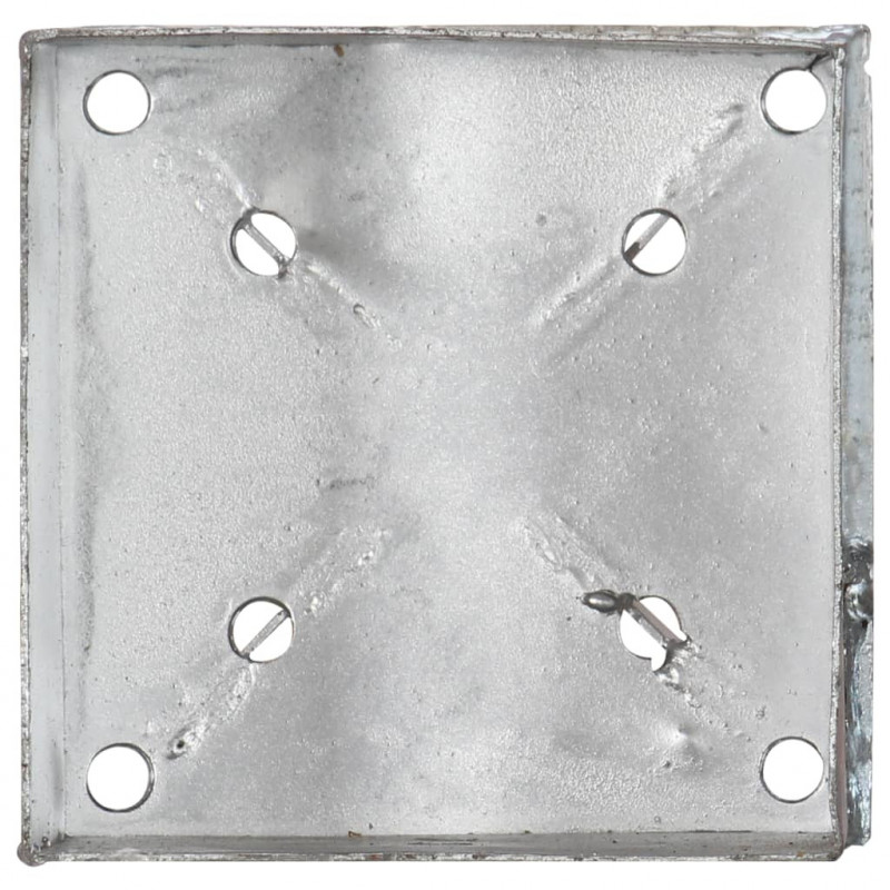 Kołki gruntowe, 2 szt., srebrne, 14x14x91 cm, stal