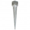 Kołki gruntowe, 6 szt., srebrne, 14x14x91 cm, stal