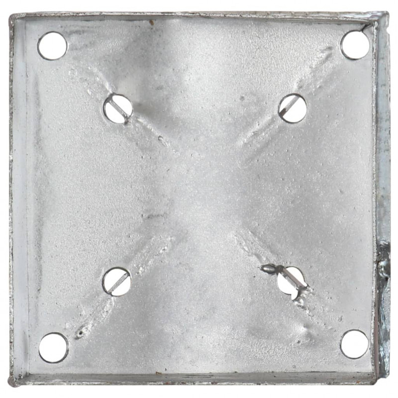 Kołki gruntowe, 6 szt., srebrne, 14x14x91 cm, stal