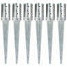 Kołki gruntowe, 6 szt., srebrne, 8x61 cm, stal galwanizowana