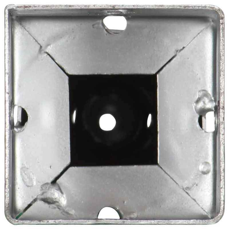 Kołki gruntowe, 2 szt., srebrne, 10x10x57 cm, stal