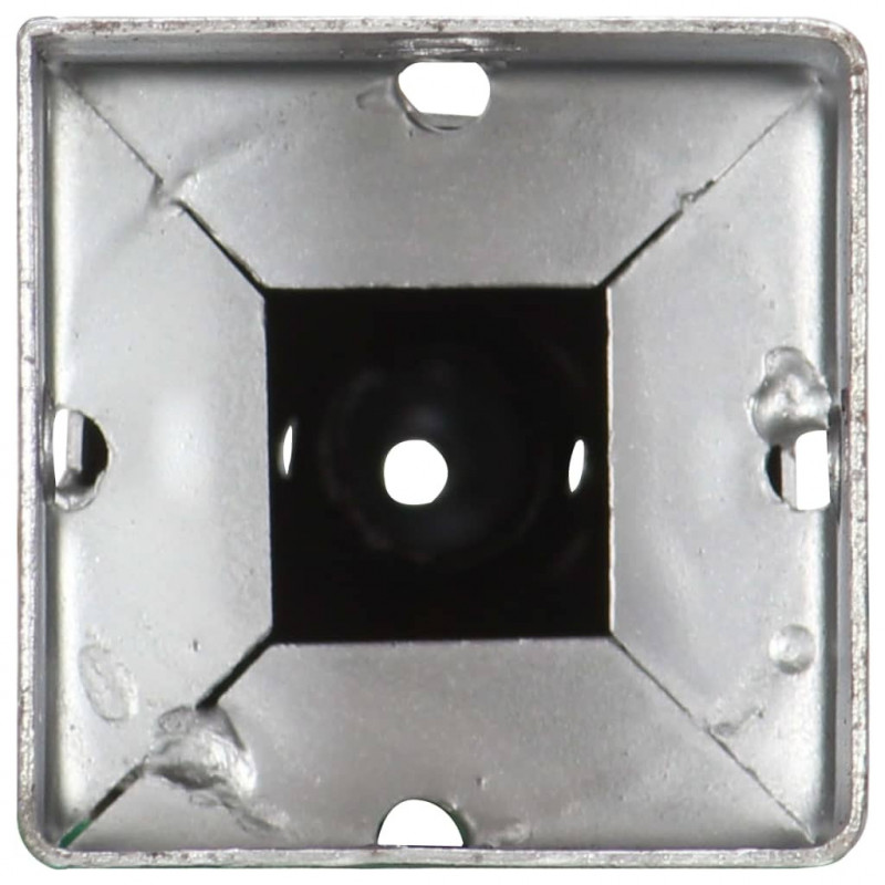 Kołki gruntowe, 6 szt., srebrne, 10x10x57 cm, stal