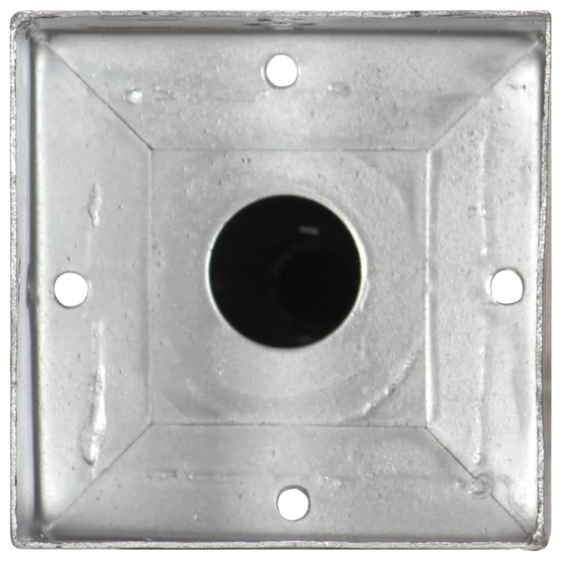 Kołki gruntowe, 2 szt., srebrne, 12 x 12 x 56 cm, stal