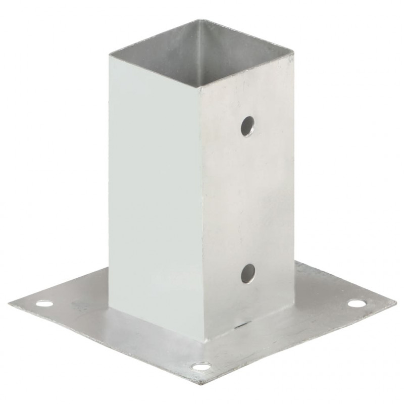 Podstawy słupów, 4 szt., galwanizowany metal, 71 mm
