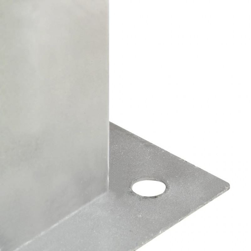 Podstawy słupów, 4 szt., galwanizowany metal, 71 mm
