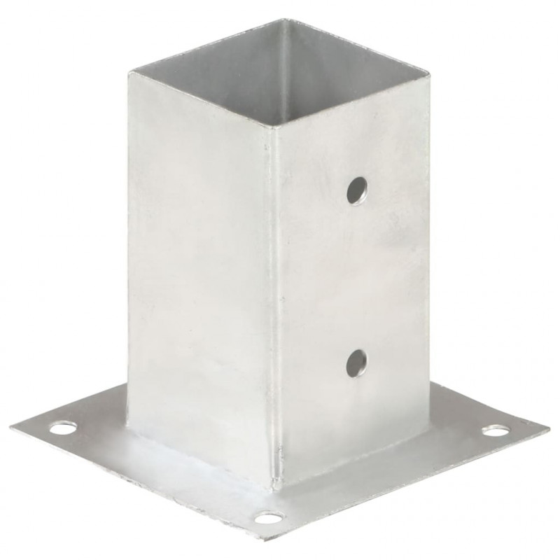 Podstawy słupów, 4 szt., galwanizowany metal, 81 mm