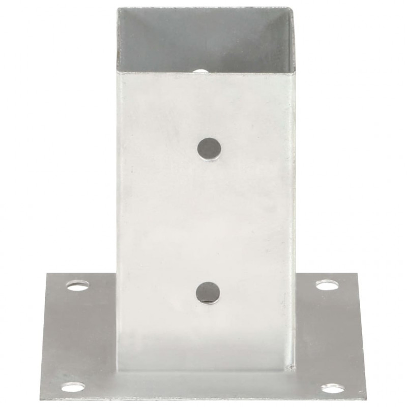 Podstawy słupów, 4 szt., galwanizowany metal, 81 mm