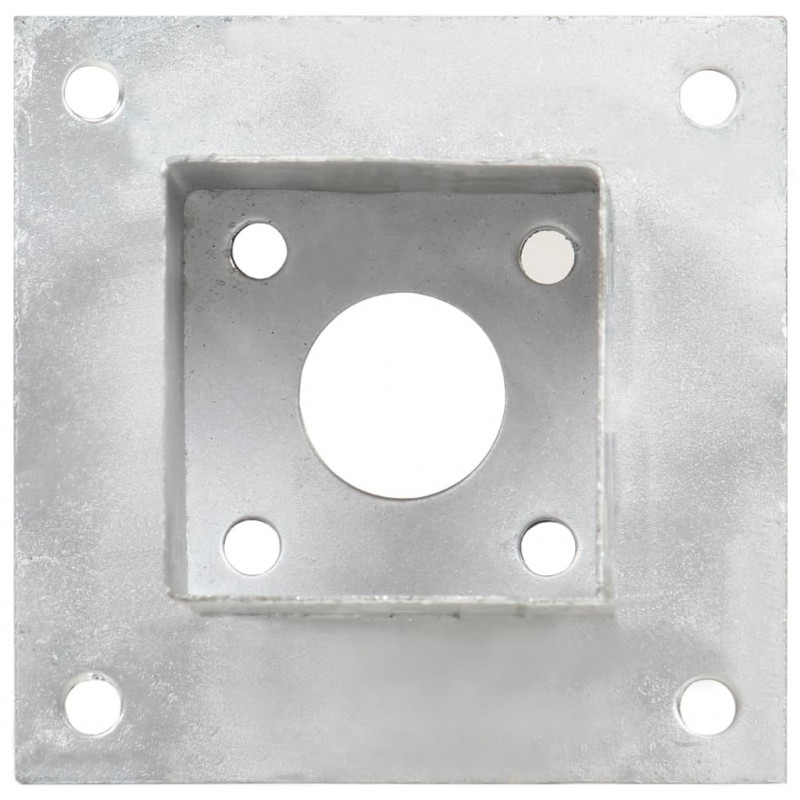 Podstawy słupów, 4 szt., galwanizowany metal, 81 mm