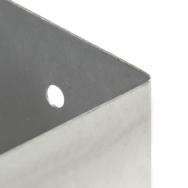 Podstawy słupów, 4 szt., galwanizowany metal, 81 mm