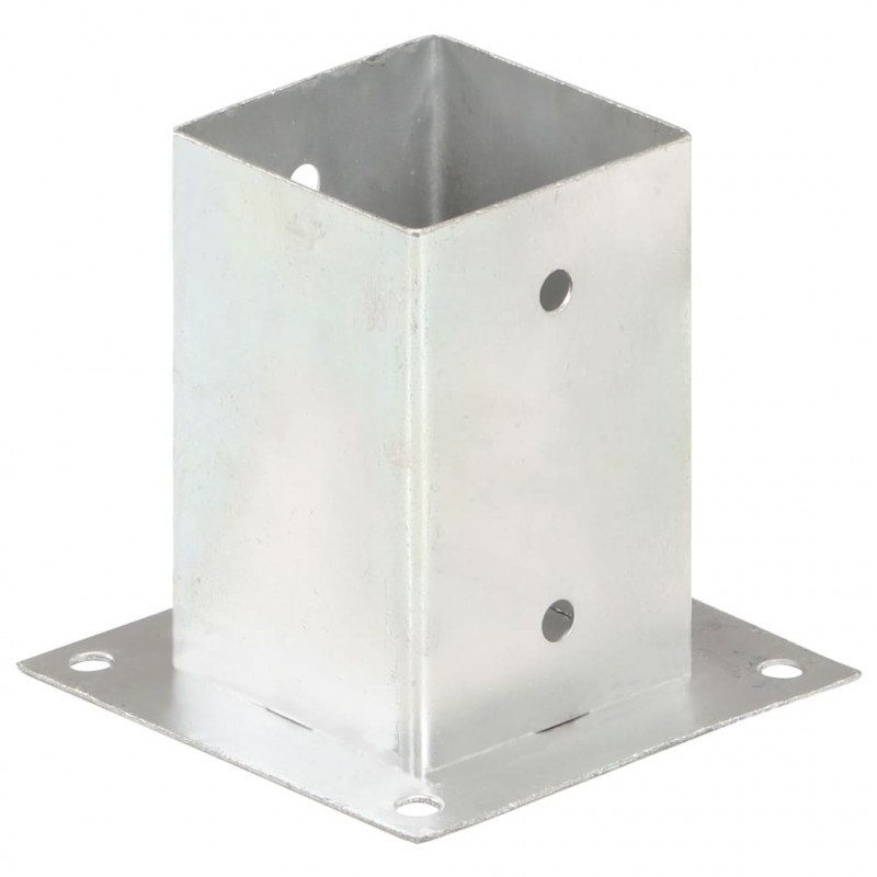 Podstawy słupów, 4 szt., galwanizowany metal, 91 mm