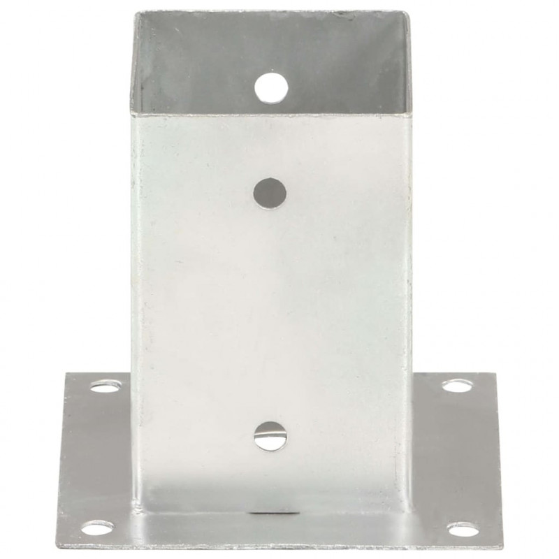 Podstawy słupów, 4 szt., galwanizowany metal, 91 mm