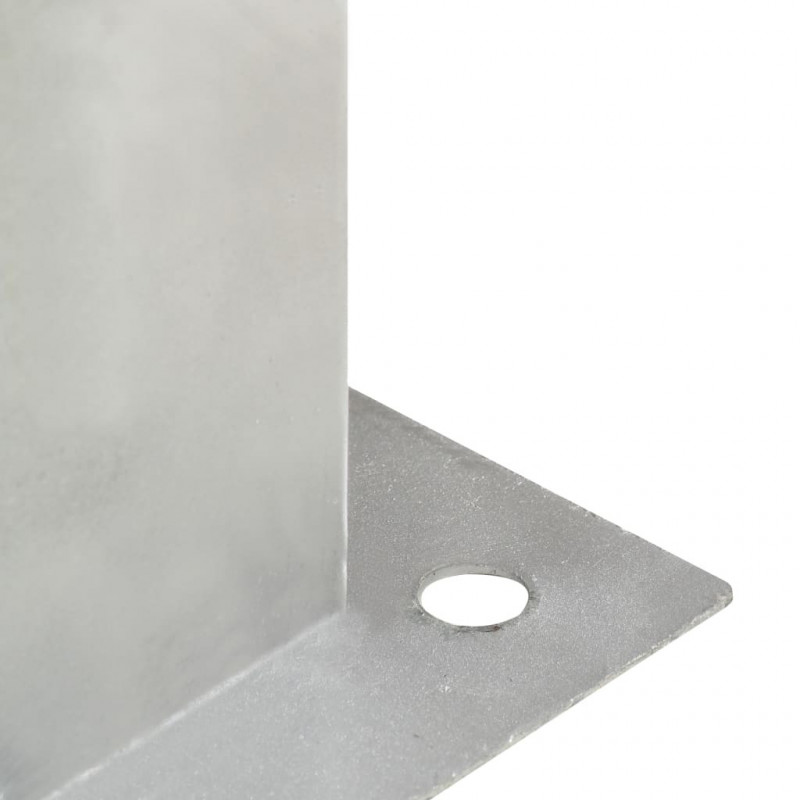 Podstawy słupów, 4 szt., galwanizowany metal, 101 mm