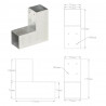 Łącznik do słupków w kształcie L, galwanizowany metal, 71x71 mm