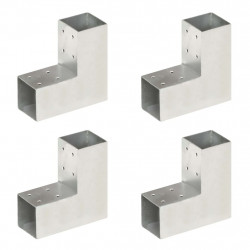 Łączniki w kształcie L, 4 szt., galwanizowany metal, 71x71 mm