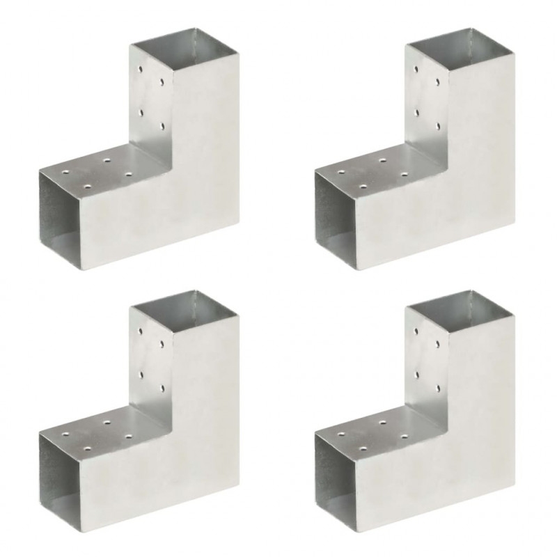 Łączniki w kształcie L, 4 szt., galwanizowany metal, 71x71 mm