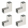 Łączniki w kształcie L, 4 szt., galwanizowany metal, 71x71 mm